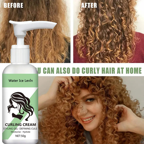 Crème coiffante pour cheveux bouclés, formule hydratante et lissante, améliore l'élasticité et la brillance des cheveux bouclés, facile à régler