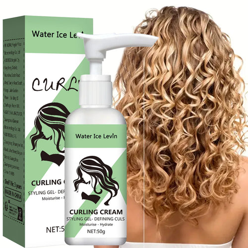 Crème coiffante pour cheveux bouclés, formule hydratante et lissante, améliore l'élasticité et la brillance des cheveux bouclés, facile à régler
